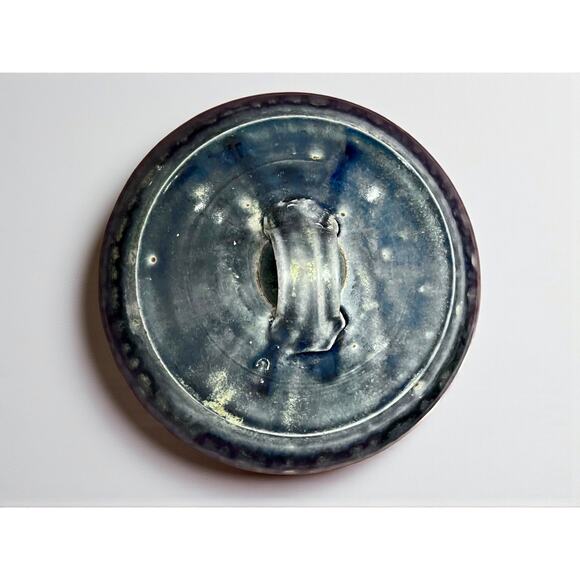Brad Tucker Studio Pottery Lidded Jar Vase Blue Glaze Handmade Stoneware Art - Picture 4 of 10